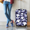 Grey Alien Face Pattern Print Luggage Cover