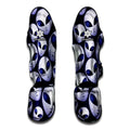 Grey Alien Face Pattern Print Muay Thai Shin Guards