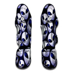 Grey Alien Face Pattern Print Muay Thai Shin Guard