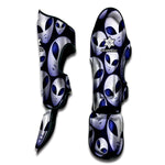 Grey Alien Face Pattern Print Muay Thai Shin Guard