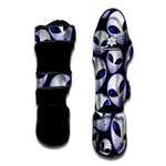 Grey Alien Face Pattern Print Muay Thai Shin Guard