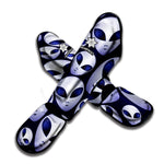 Grey Alien Face Pattern Print Muay Thai Shin Guard