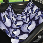 Grey Alien Face Pattern Print Pet Car Back Seat Cover