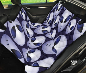 Grey Alien Face Pattern Print Pet Car Back Seat Cover