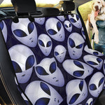 Grey Alien Face Pattern Print Pet Car Back Seat Cover