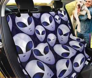 Grey Alien Face Pattern Print Pet Car Back Seat Cover