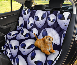 Grey Alien Face Pattern Print Pet Car Back Seat Cover