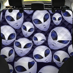 Grey Alien Face Pattern Print Pet Car Back Seat Cover