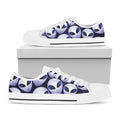 Grey Alien Face Pattern Print White Low Top Sneakers