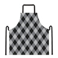 Grey And Black Argyle Pattern Print Apron