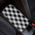 Grey And Black Argyle Pattern Print Car Center Console Cover