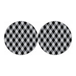 Grey And Black Argyle Pattern Print Car Coasters