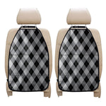Grey And Black Argyle Pattern Print Car Seat Organizers
