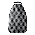 Grey And Black Argyle Pattern Print Car Seat Organizers