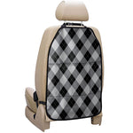 Grey And Black Argyle Pattern Print Car Seat Organizers