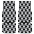 Grey And Black Argyle Pattern Print Front and Back Car Floor Mats