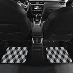 Grey And Black Argyle Pattern Print Front and Back Car Floor Mats