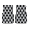Grey And Black Argyle Pattern Print Front Car Floor Mats