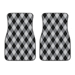 Grey And Black Argyle Pattern Print Front Car Floor Mats