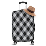 Grey And Black Argyle Pattern Print Luggage Cover