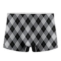 Grey And Black Argyle Pattern Print Men's Boxer Briefs