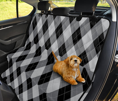 Grey And Black Argyle Pattern Print Pet Car Back Seat Cover