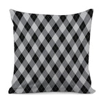 Grey And Black Argyle Pattern Print Pillow Cover