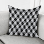 Grey And Black Argyle Pattern Print Pillow Cover