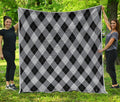 Grey And Black Argyle Pattern Print Quilt