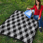 Grey And Black Argyle Pattern Print Quilt