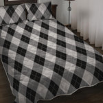 Grey And Black Argyle Pattern Print Quilt Bed Set