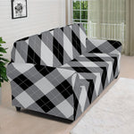 Grey And Black Argyle Pattern Print Sofa Cover