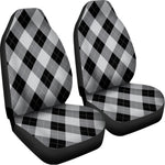 Grey And Black Argyle Pattern Print Universal Fit Car Seat Covers