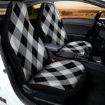 Grey And Black Argyle Pattern Print Universal Fit Car Seat Covers