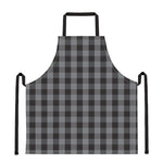 Grey And Black Check Pattern Print Apron