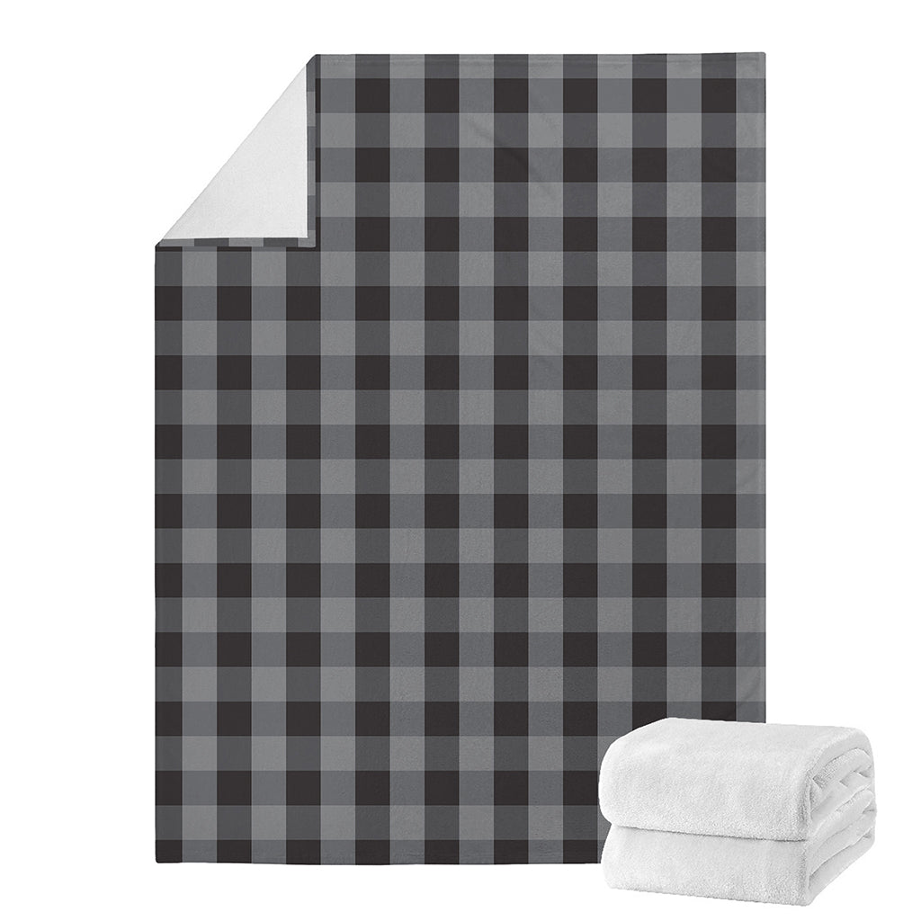 Grey And Black Check Pattern Print Blanket