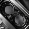 Grey And Black Check Pattern Print Car Coasters