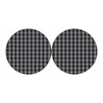 Grey And Black Check Pattern Print Car Coasters