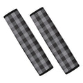 Grey And Black Check Pattern Print Car Seat Belt Covers