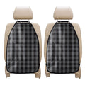 Grey And Black Check Pattern Print Car Seat Organizers