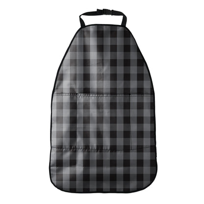 Grey And Black Check Pattern Print Car Seat Organizers