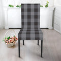 Grey And Black Check Pattern Print Dining Chair Slipcover