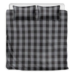 Grey And Black Check Pattern Print Duvet Cover Bedding Set