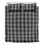 Grey And Black Check Pattern Print Duvet Cover Bedding Set