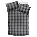 Grey And Black Check Pattern Print Duvet Cover Bedding Set
