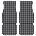 Grey And Black Check Pattern Print Front and Back Car Floor Mats