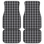 Grey And Black Check Pattern Print Front and Back Car Floor Mats