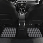 Grey And Black Check Pattern Print Front and Back Car Floor Mats