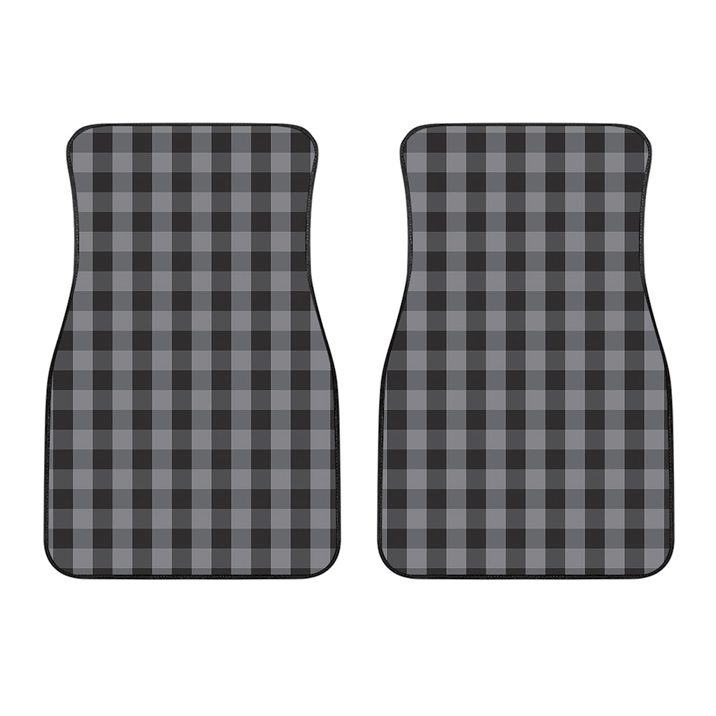 Grey And Black Check Pattern Print Front Car Floor Mats
