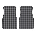 Grey And Black Check Pattern Print Front Car Floor Mats